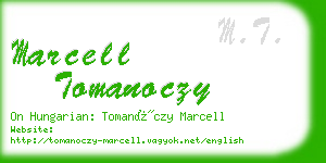 marcell tomanoczy business card